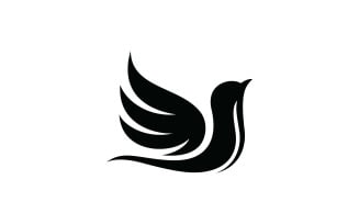 Bird logo on the silhouette branch vector design V4