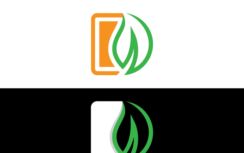 Letter D and Leaf Logo Template