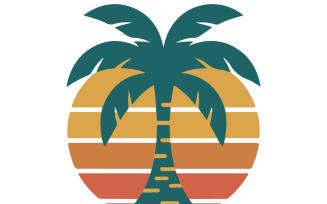 Palm tree silhouette vector art design