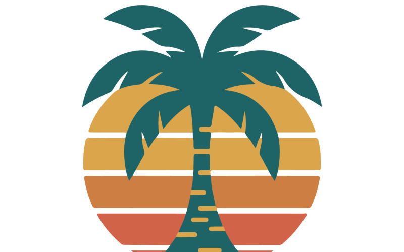 Palm tree silhouette vector art design Illustration