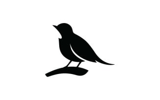 Bird logo on the silhouette branch vector design 6
