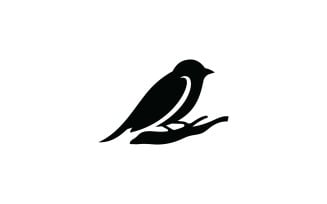 Bird logo on the silhouette branch vector design V0