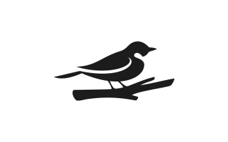Bird logo on the silhouette branch vector design V12