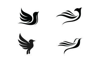 Bird logo on the silhouette branch vector design V15