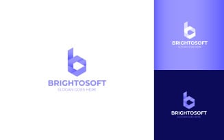 Brightsoft - Letter B O with unique style logo design