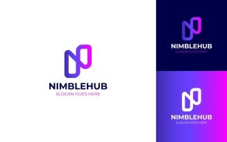 Letter N H logo design template