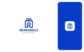Rewardly - Letter R with gift symbol logo template