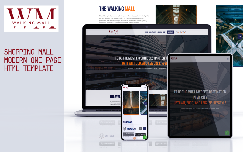 Walking Mall | Shopping Mall Landing Page Website Template