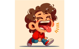 Cartoon Boy Sticking Out His Tongue Playfully