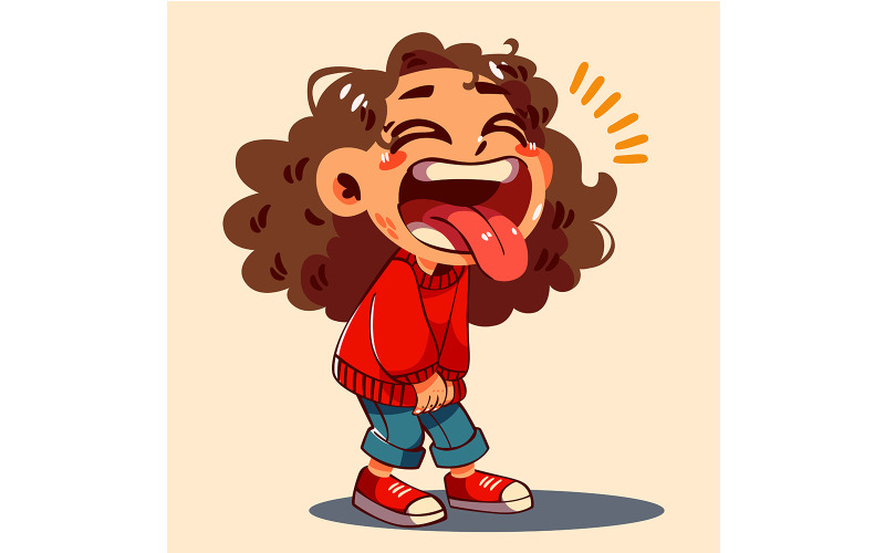 Cartoon Girl Sticking Out Her Tongue Illustration