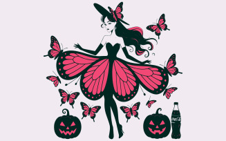 Classy Halloween Girl Characters with Jack O Lanterns Editorial Fashion Style