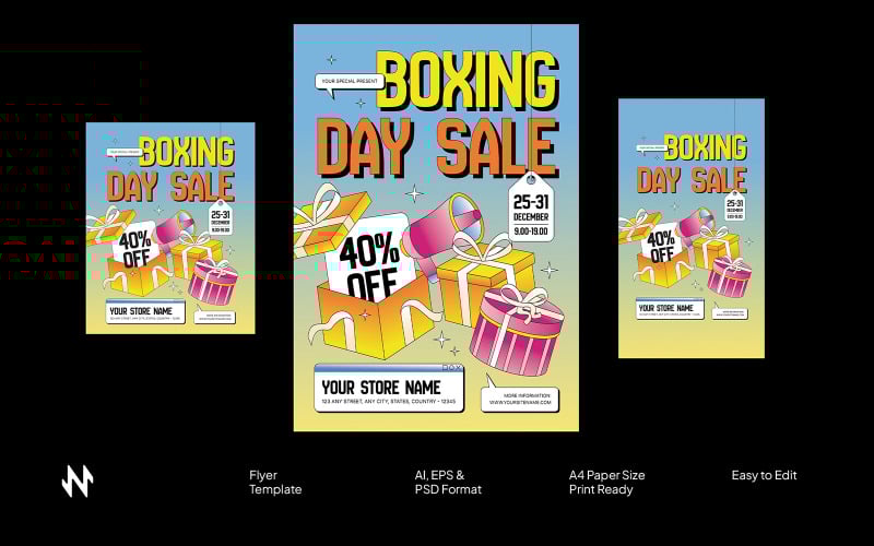 Festive Boxing Day Promo Flyer Corporate Identity