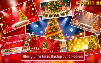 Merry Christmas and Happy New Year background with elegant podium