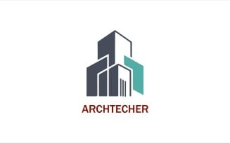 Modern architectural building logo design isolated on white background