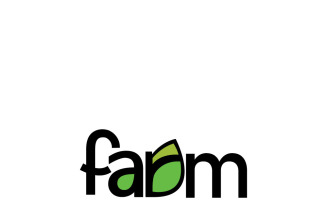 Modern Organic Farm Leaf Logo Template Design