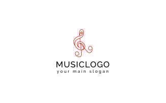 Music logo with the combination of egret bird and music icon