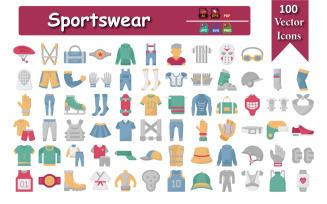 Sportswear Icon Pack - Fitness, Gym, Running, Yoga, Active Lifestyle, and Sports Icons