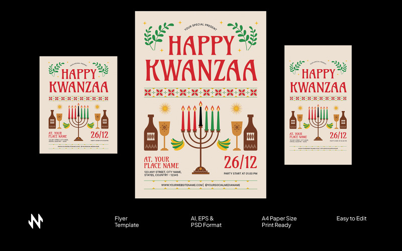 Traditional Kwanzaa Celebration Flyer Corporate Identity