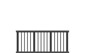 Black Wrought Iron Balcony Railing Vector Illustration