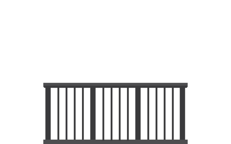 Black Wrought Iron Balcony Railing Vector Illustration Vector Graphic