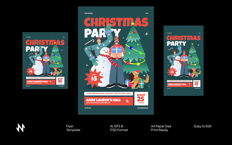 Cheerful Christmas Party Flyer Corporate Identity