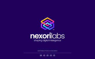 Gradient Modern Tech Icon Logo Design