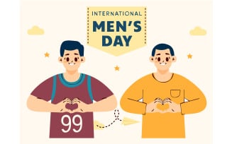 Group of Men Making Heart Sign with Their Hands