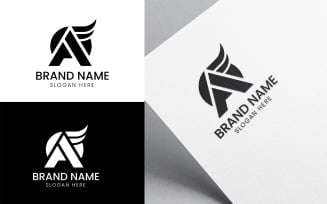 Letter A swoosh company logo-1005