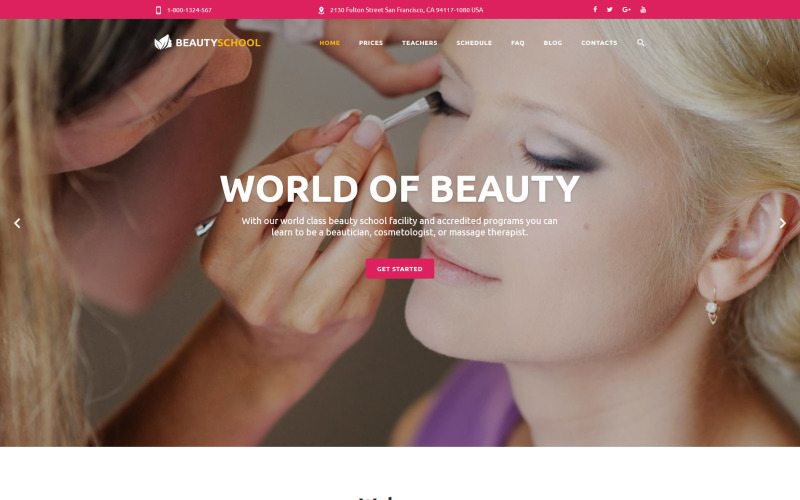 Beauty School Responsive Website Template