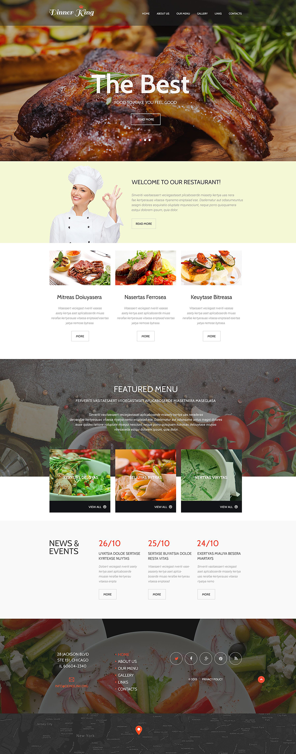 Cafe And Restaurant Responsive Website Template 55158
