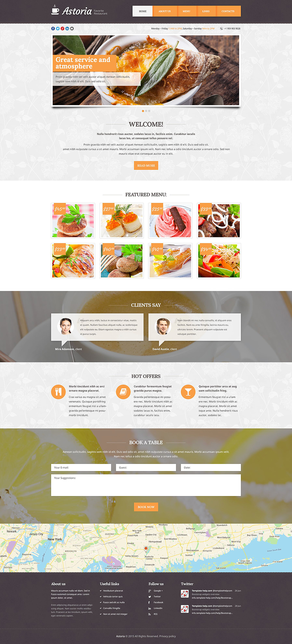 Cafe and Restaurant Responsive Website Template New Screenshots BIG
