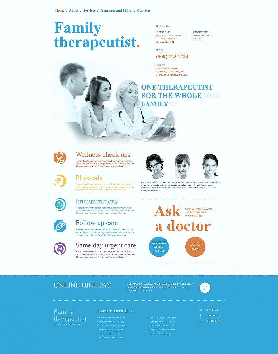 Doctor Responsive Moto CMS 3 Template New Screenshots BIG