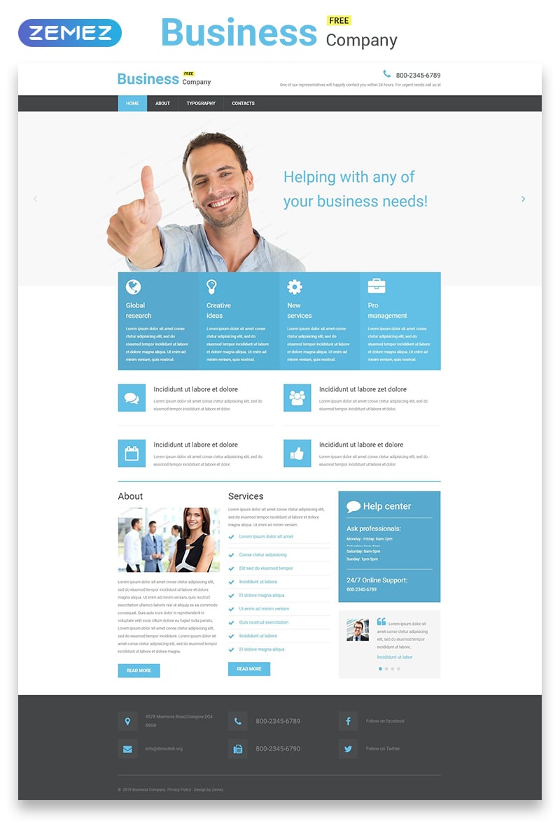 Free Business Responsive Website Template