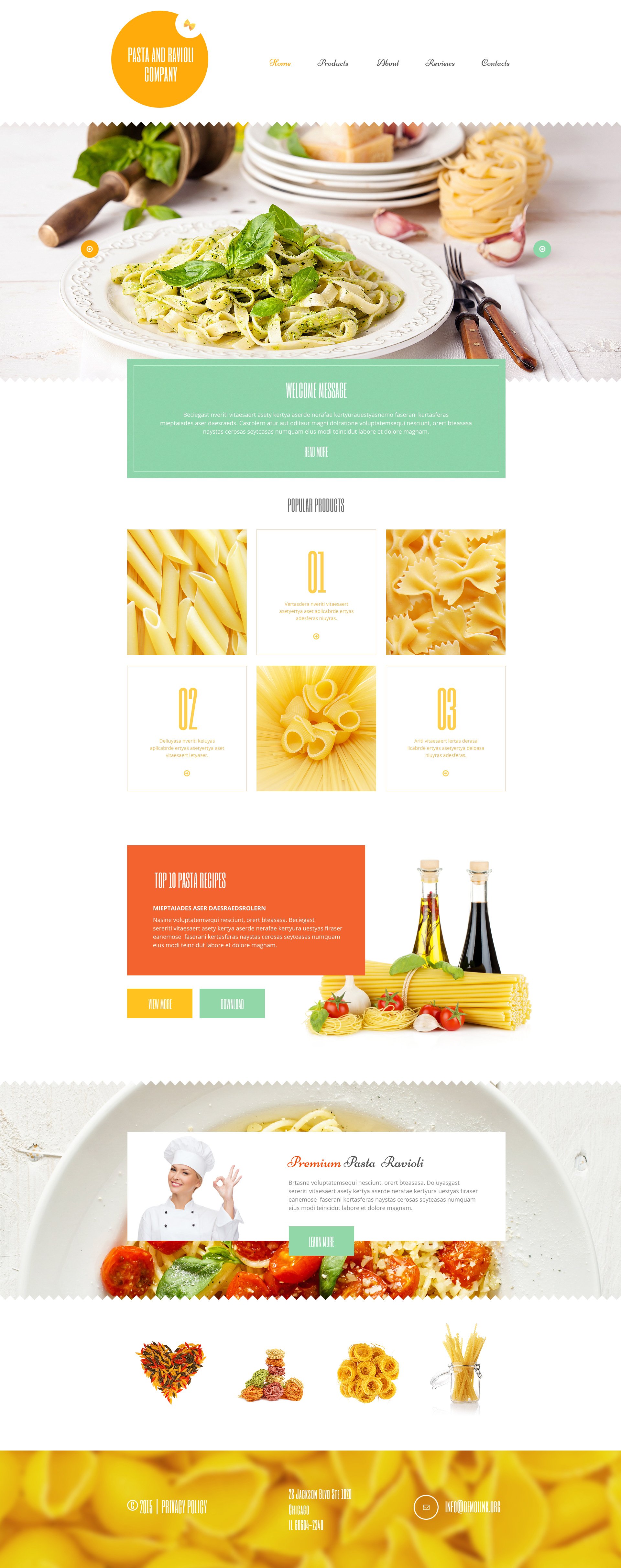 Tema De WordPress "Pasta and Ravioli Company" #55187 - captura de pantalla