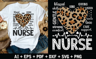 Blessed Kind Giving Nurse Word-Art Shirt Design