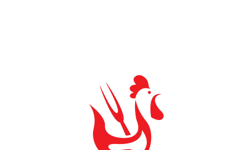 Bold Fire Chicken Restaurant Logo Design Logo Template