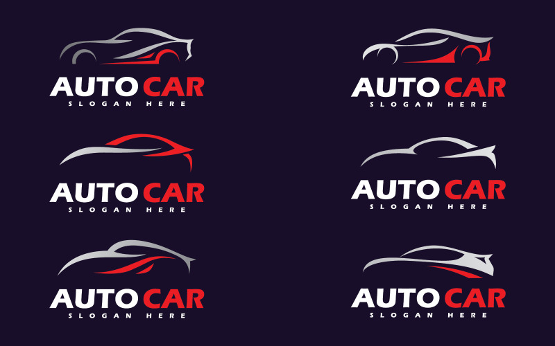 Car Logo Icons, Auto car logo. Motor vehicle silhouette V14 Logo Template