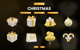 Christmas 3D Icon Pack Design 5241