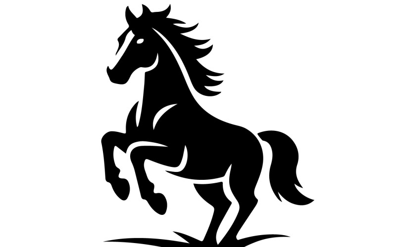 Cool modern style jumping horse logo Illustration