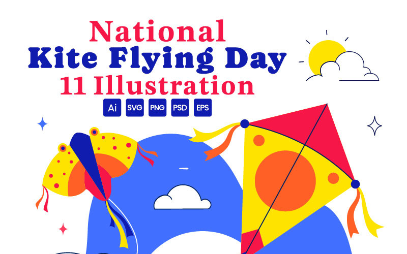 11 National Kite Flying Day Illustration