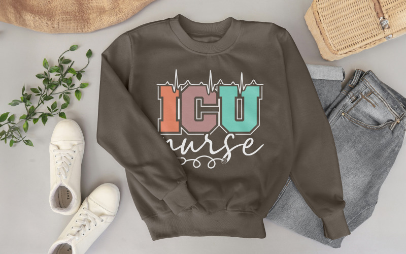 ICU Nurse With Heartbeat Shirt Design | Critical Care Nurse PNG T-shirt