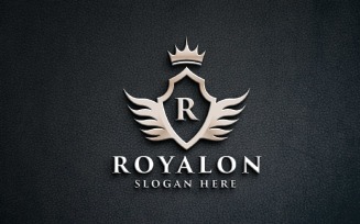 Premium Monogram Letter R Shield and Wings