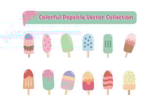 12 Colorful Popsicle Vector Collection
