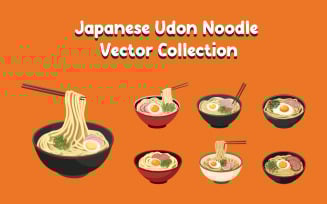 Japanese Udon Noodle Vector Collection