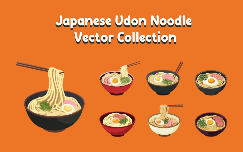 Japanese Udon Noodle Vector Collection Illustration