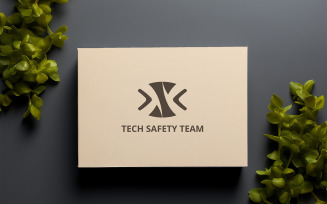 Professional Beige Business Card Mockup with Leaves on Dark Surface