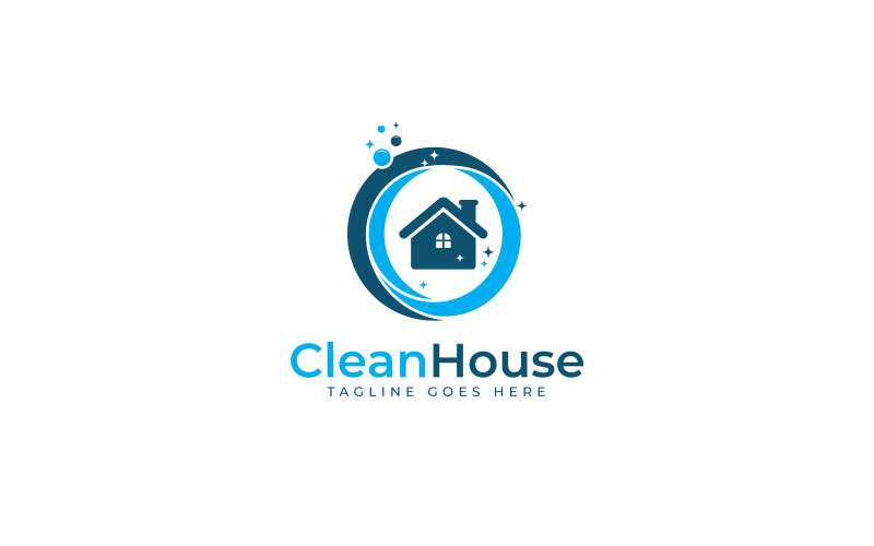 Home or House Cleaning Logo Design Template Logo Template