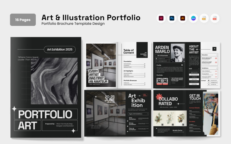 Modern Illustration Portfolio Brochure Magazine Template