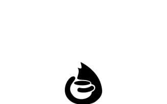 Modern Minimalist Cat Inside Coffee Cup Logo