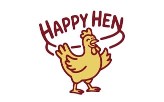 Organic Chicken Farm Branding Logo Illustration Design